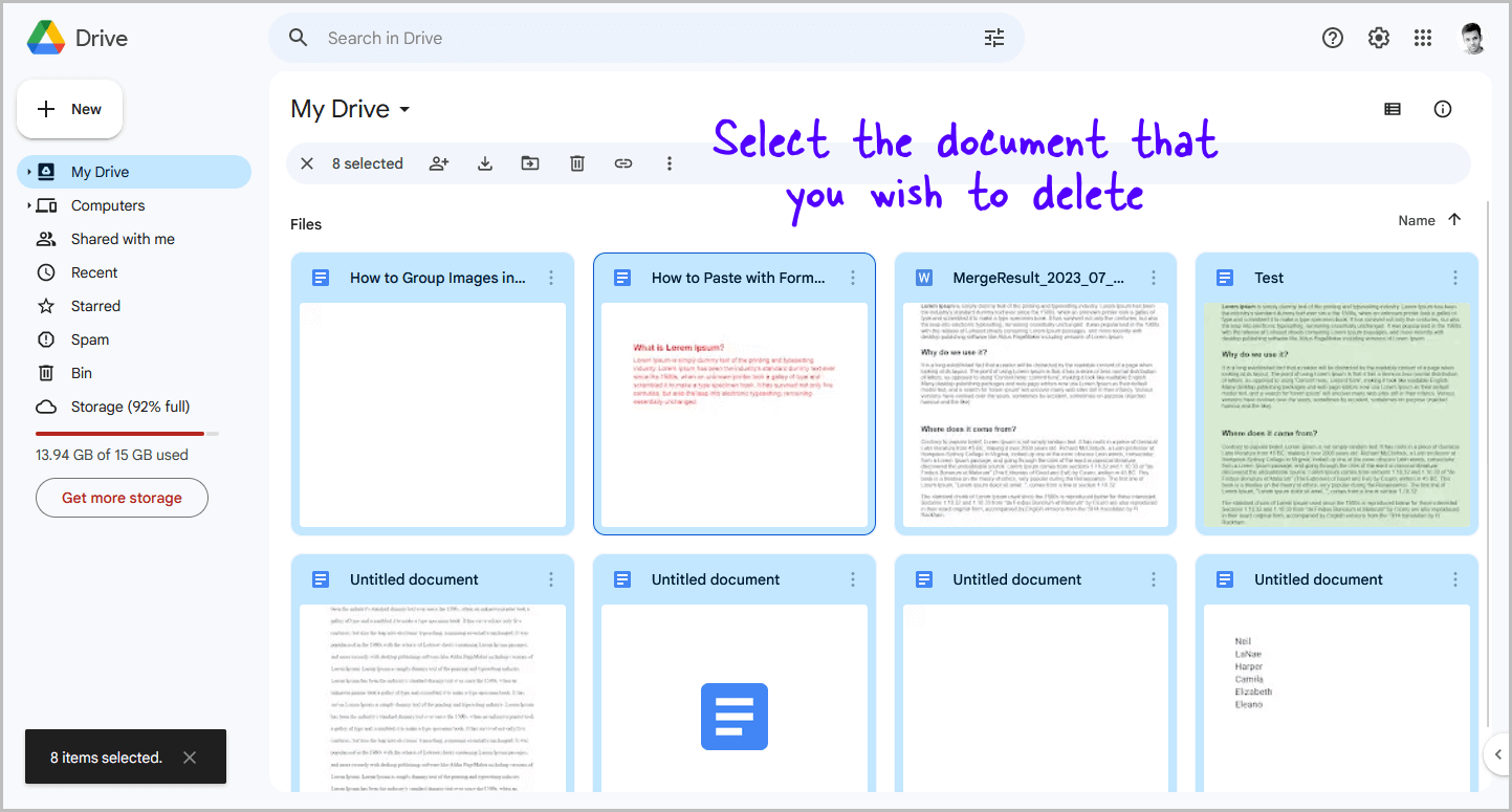 How to Mass Delete Google Docs