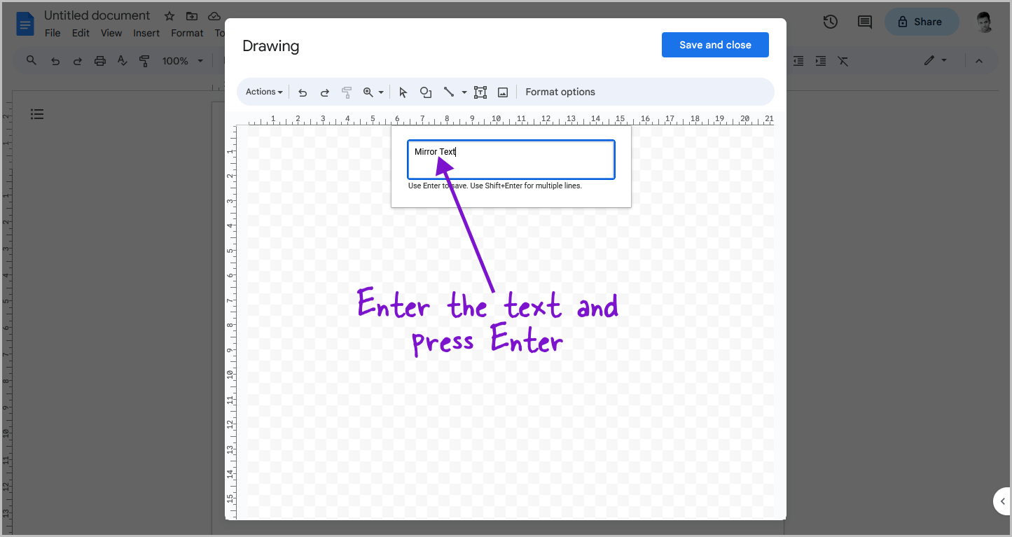 How to Mirror Text in Google Docs