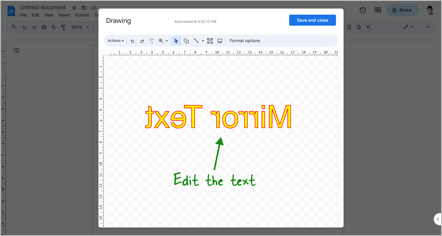 How to Mirror Text in Google Docs