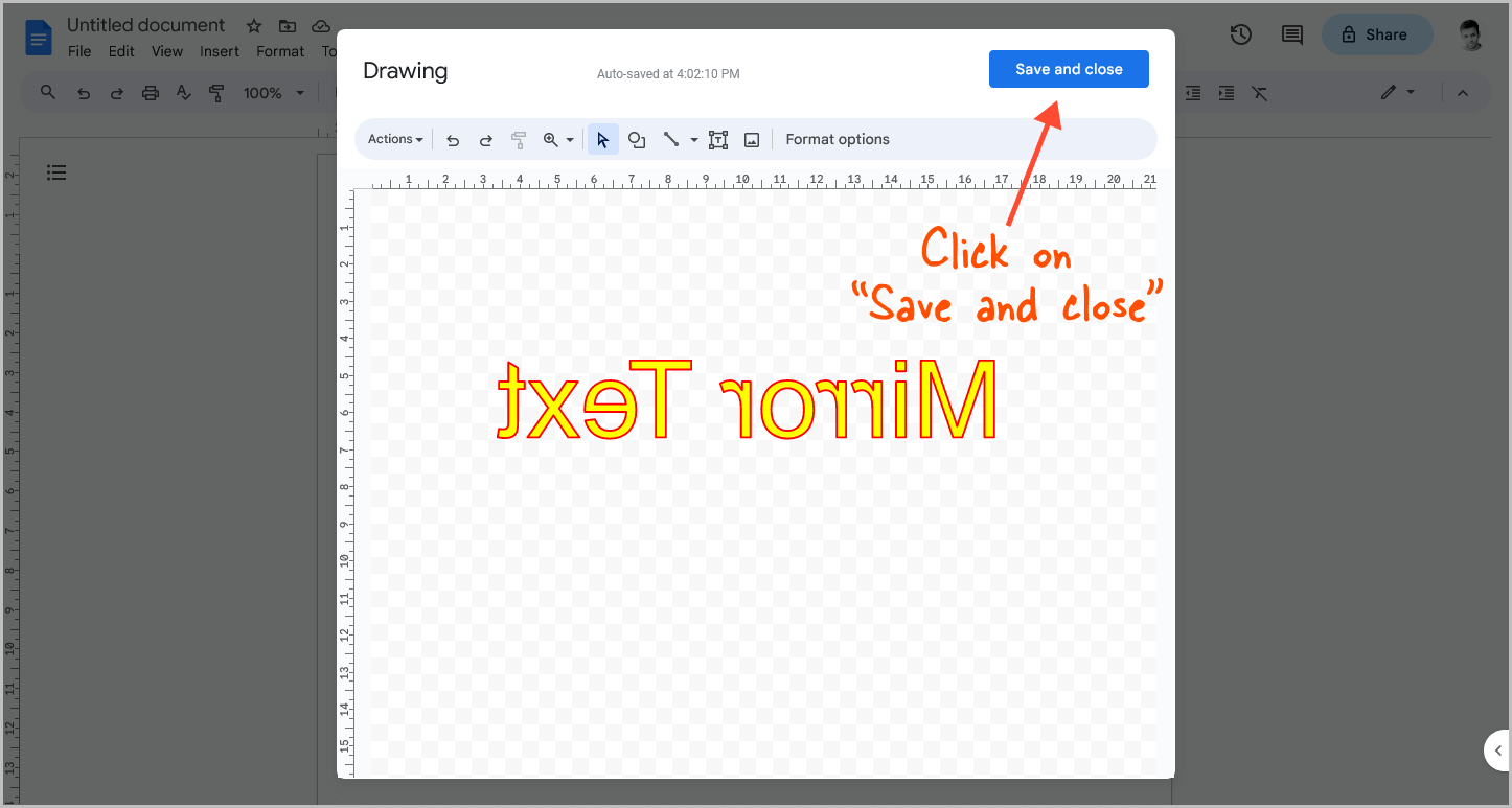 How to Mirror Text in Google Docs