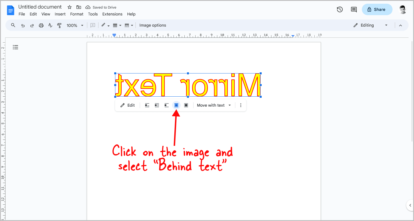 How to Mirror Text in Google Docs