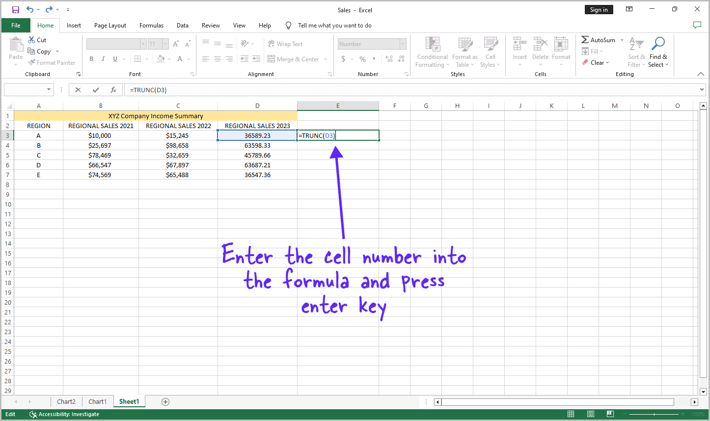 How to Remove Decimal Point in Excel Without Rounding