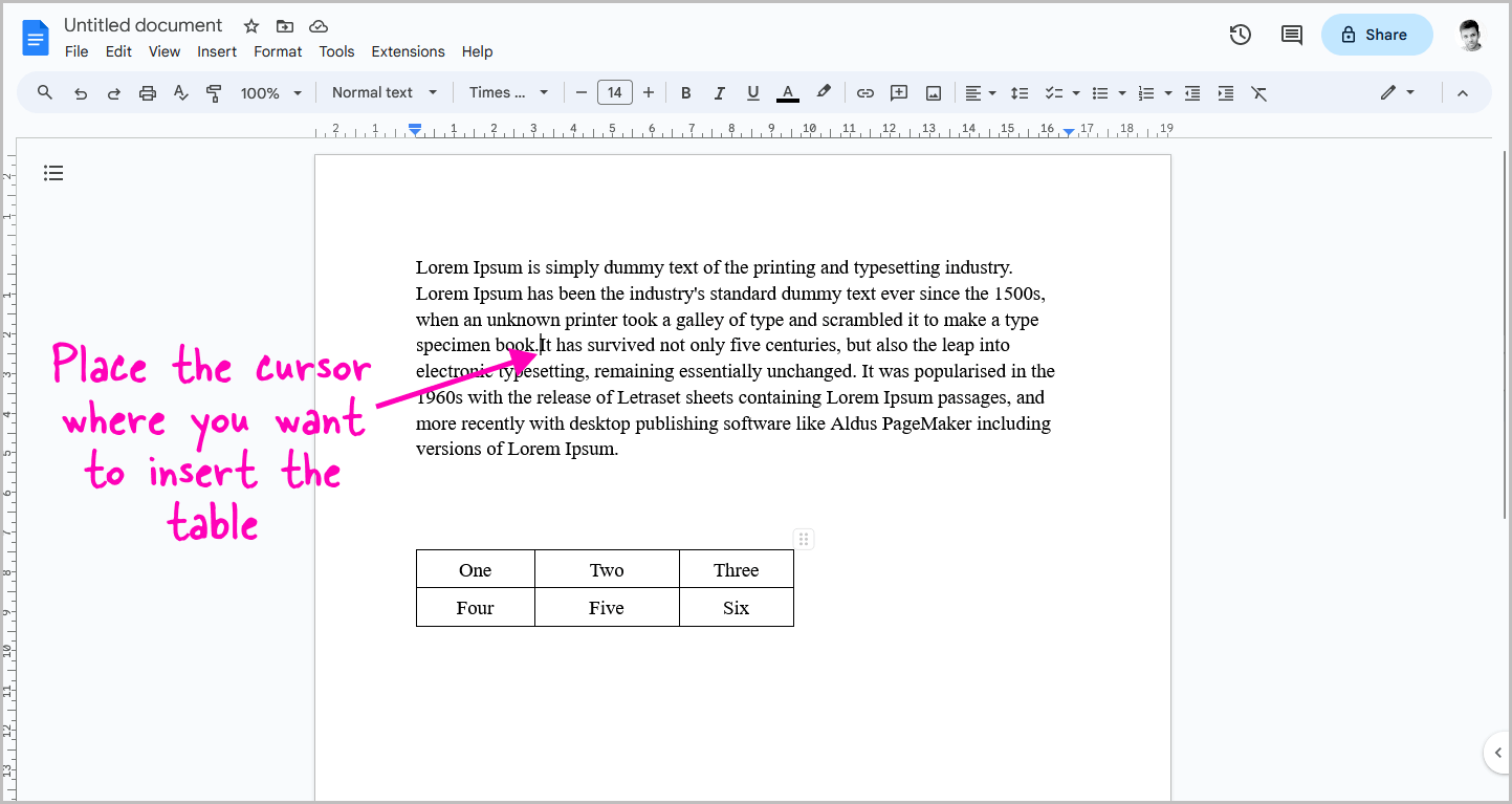 How to Wrap Text Around a Table in Google Docs