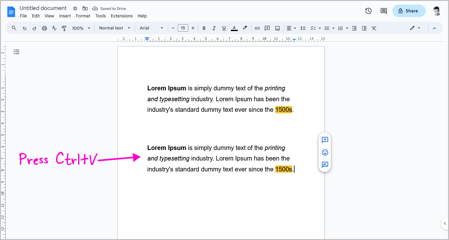 Paste Without Formatting Google Docs