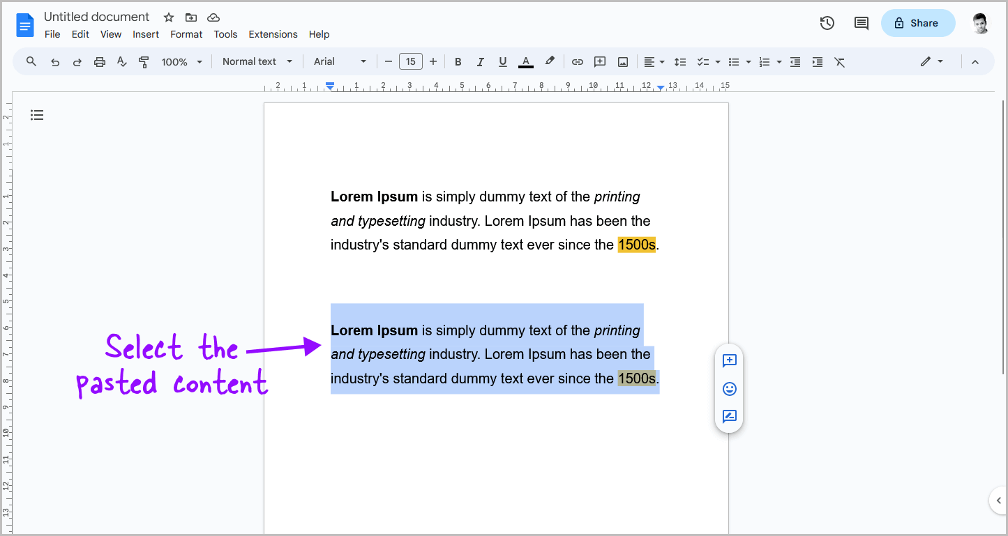 Paste Without Formatting Google Docs