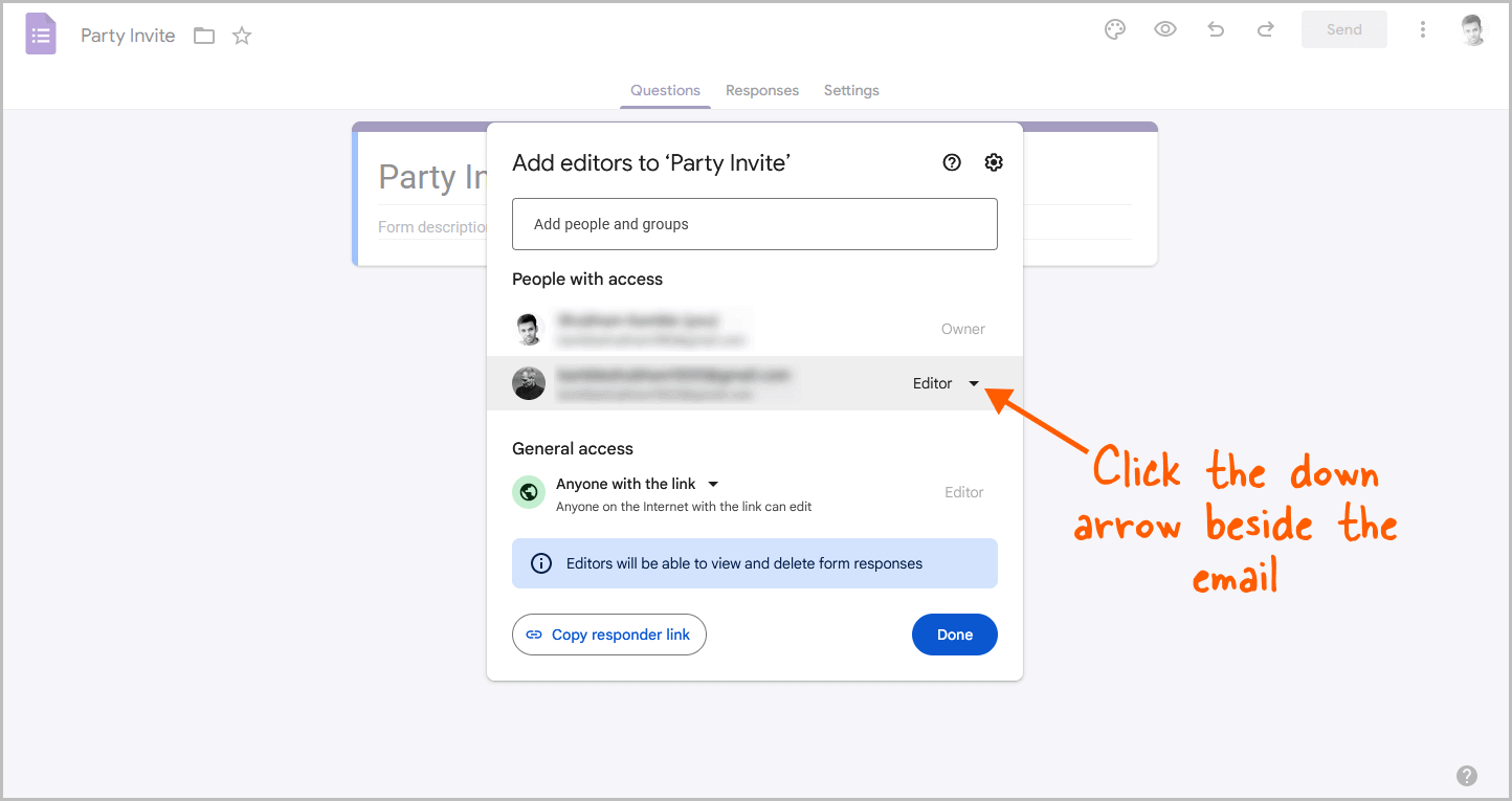 Transfer Ownership of Google Form