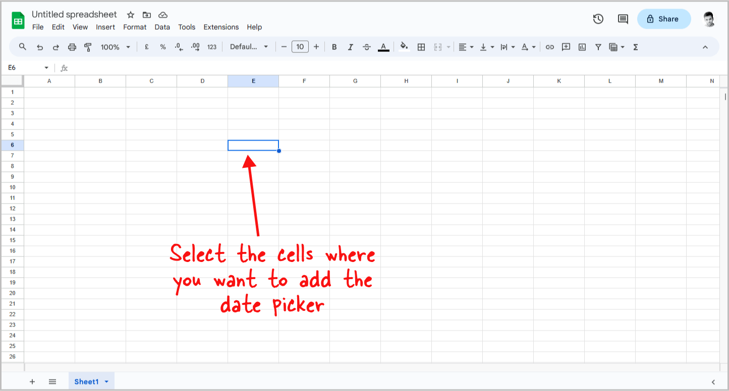 Google Sheets Date Picker