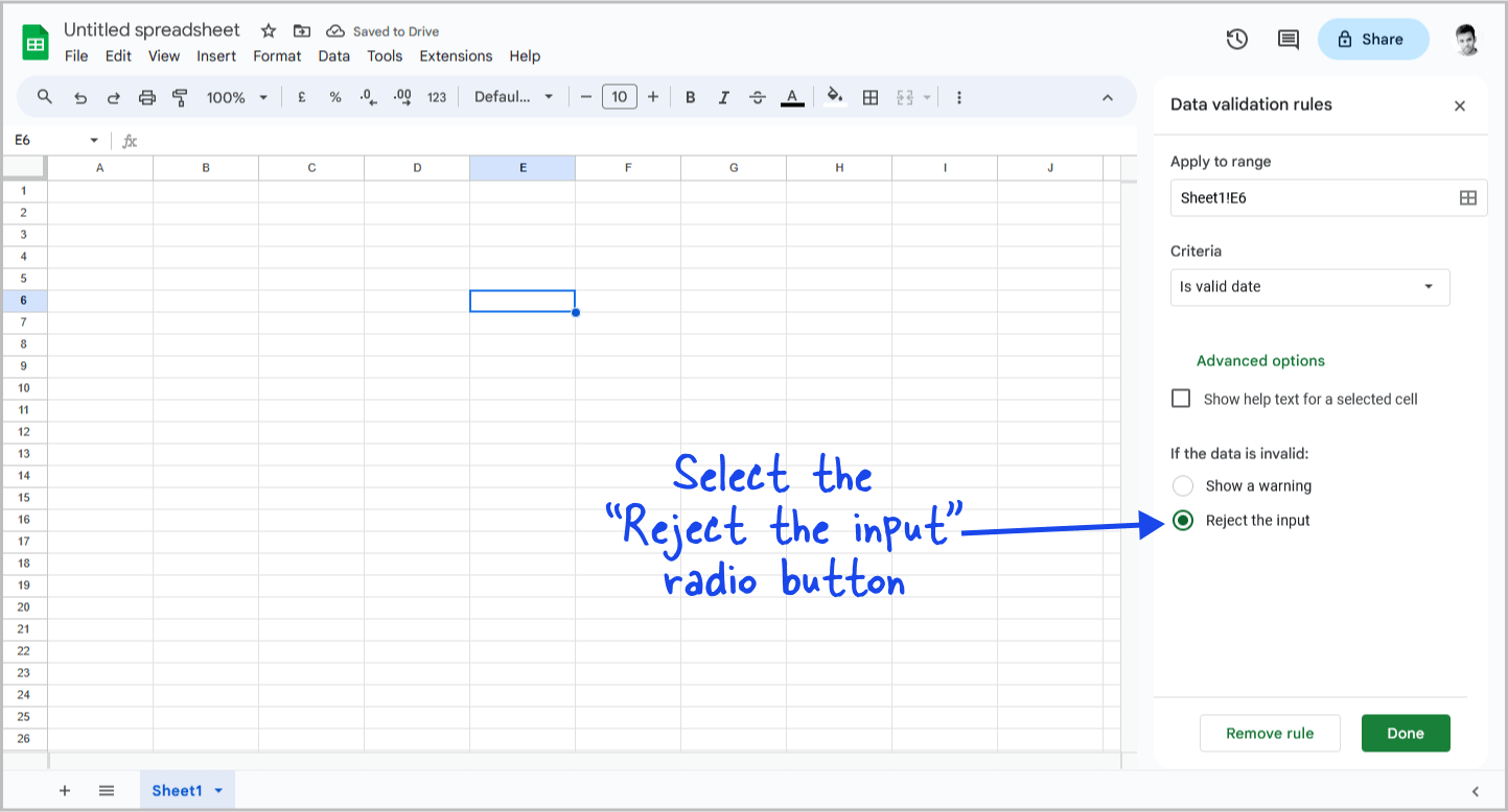 Google Sheets Date Picker