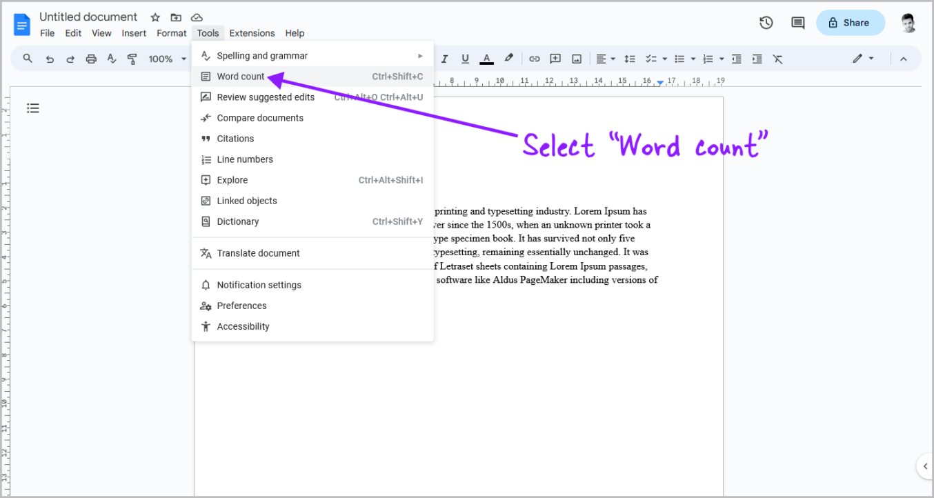 Google Docs How To Check How Many Words