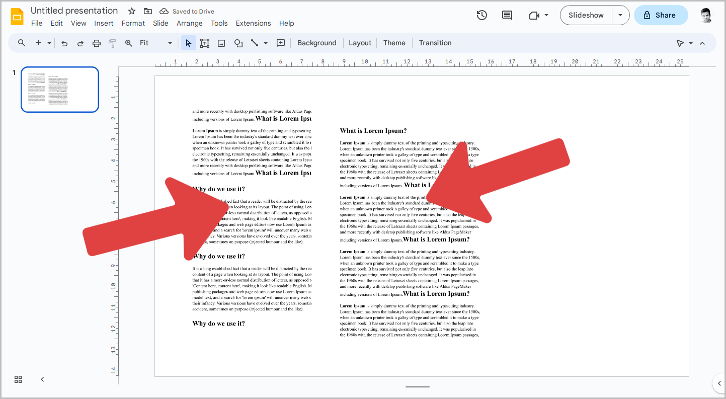 How to Insert a Google Doc into a Google Slide
