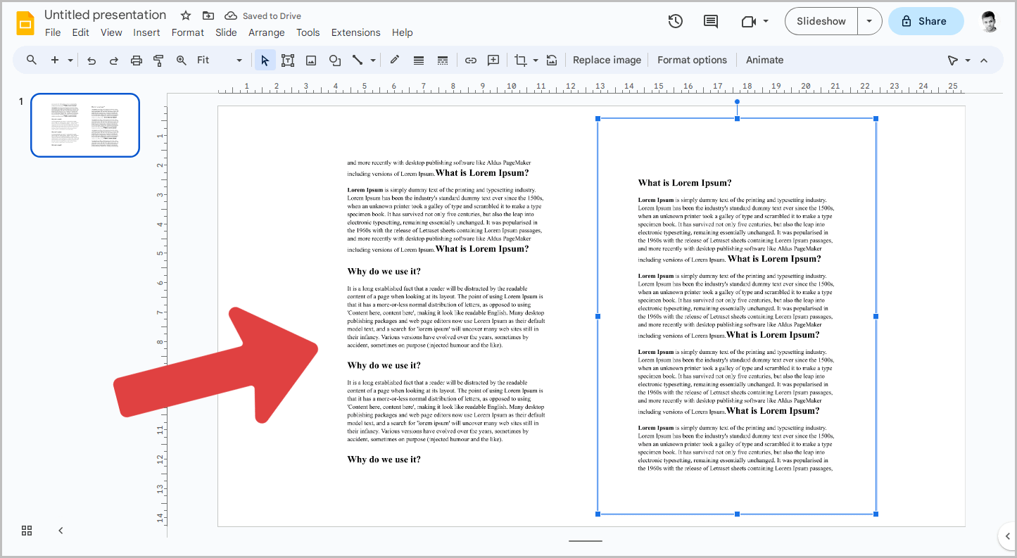 How to Insert a Google Doc into a Google Slide