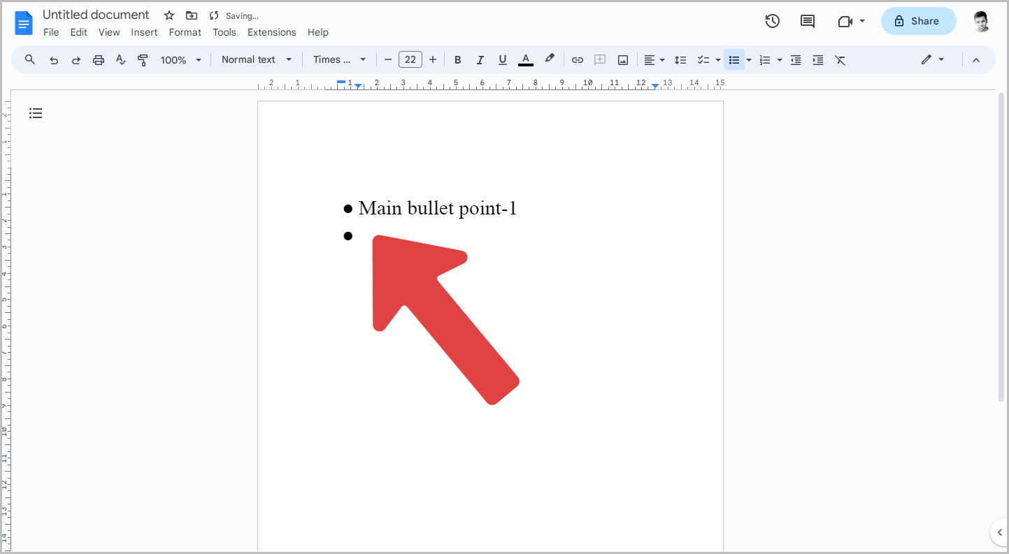 How to Add Sub Bullets in Google Docs