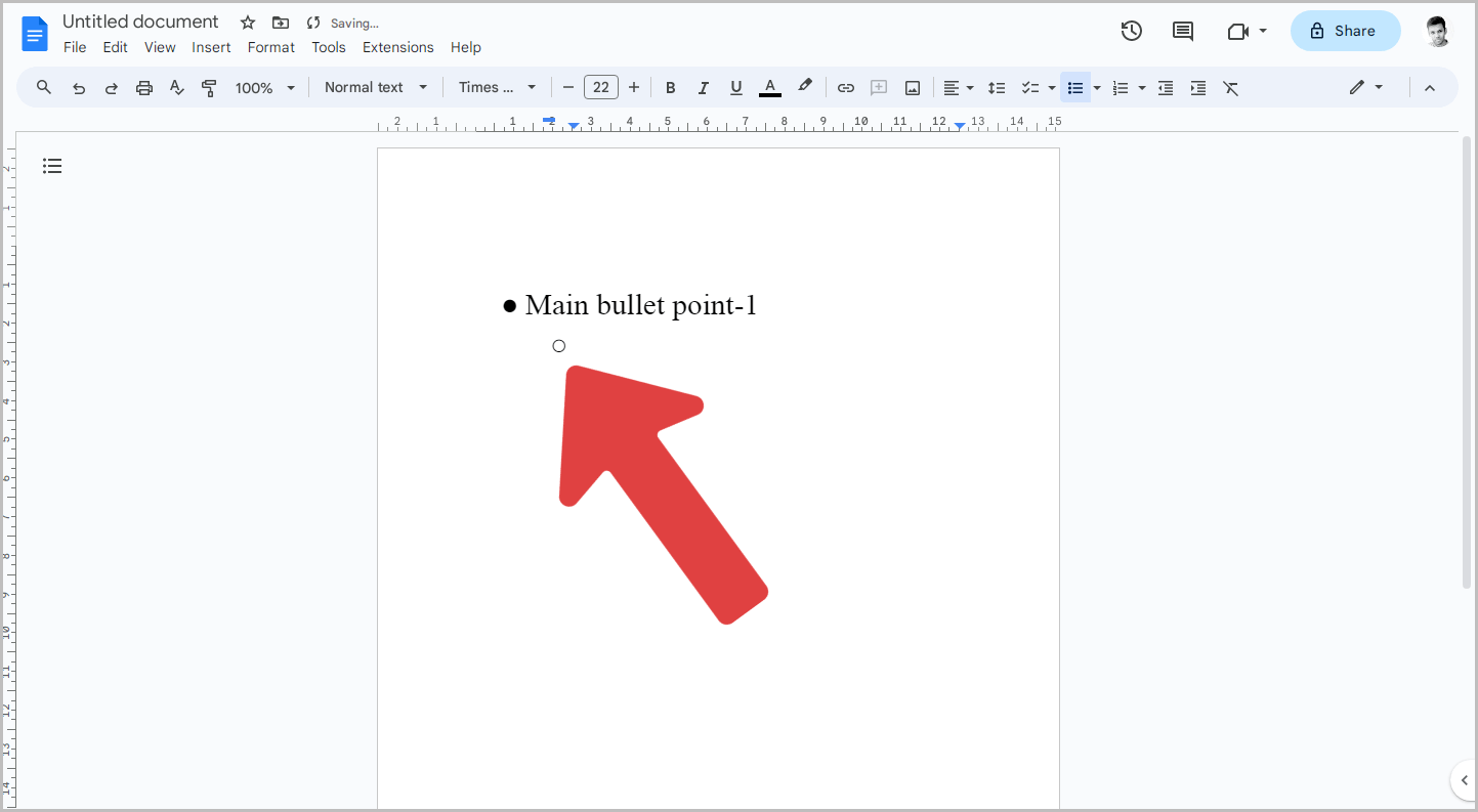 How to Add Sub Bullets in Google Docs