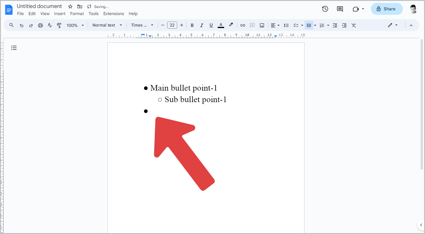 How to Add Sub Bullets in Google Docs