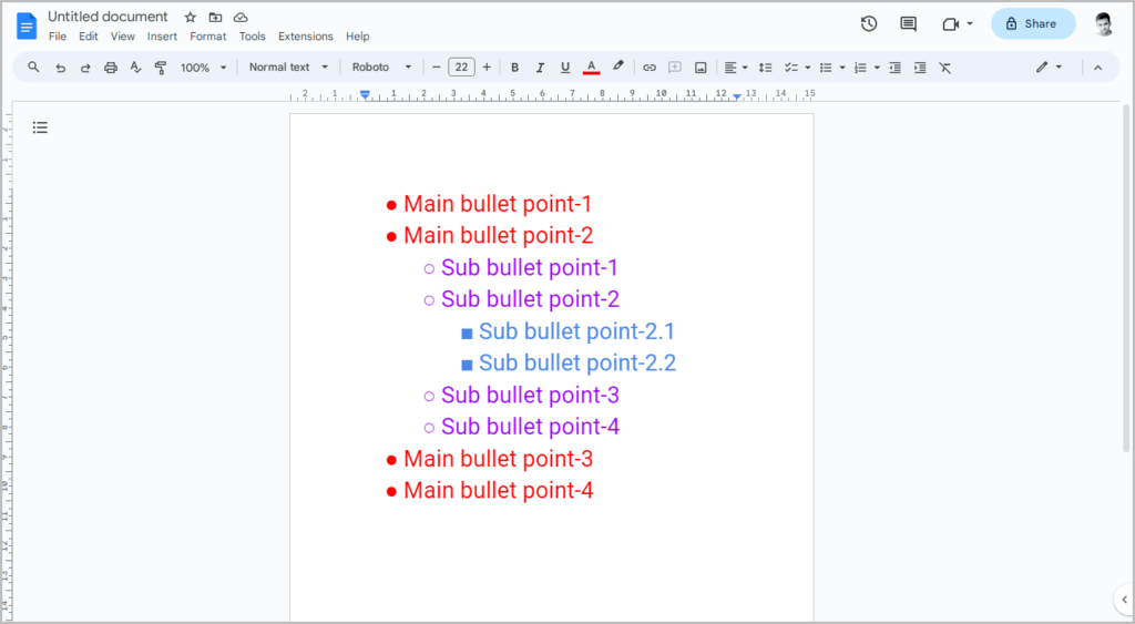 how-to-add-sub-bullets-in-google-docs-easy-guide