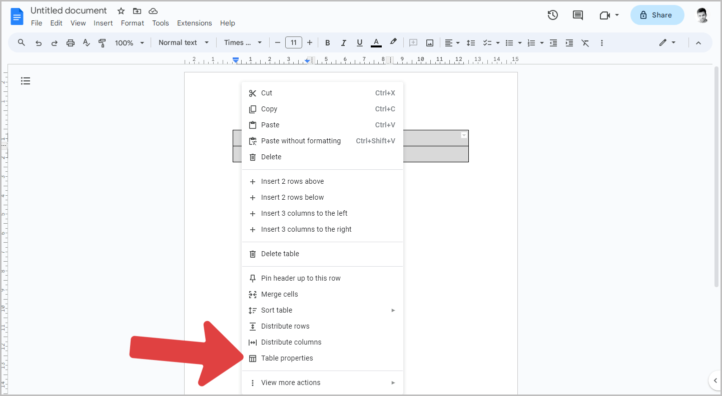 How to Fill a Table with Color in Google Docs