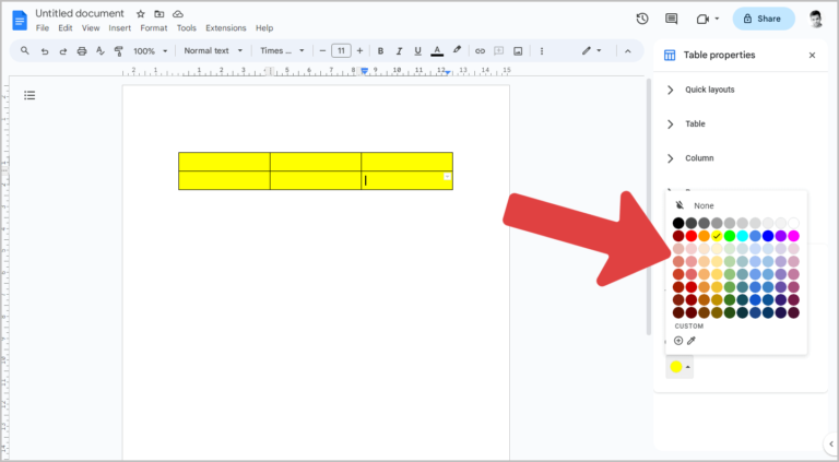 How To Fill A Table With Color In Google Docs 5 Easy Steps   How To Fill A Table With Color In Google Docs Step 5 768x423 