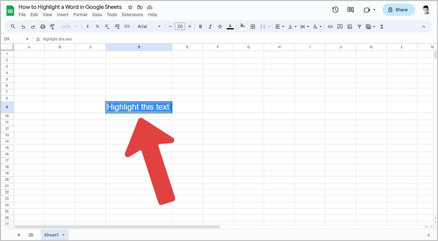 How to Highlight a Word in Google Sheets