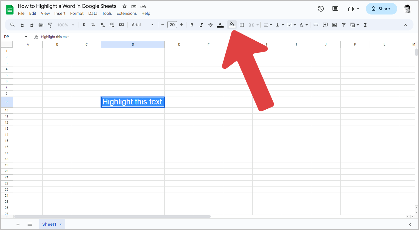 How to Highlight a Word in Google Sheets