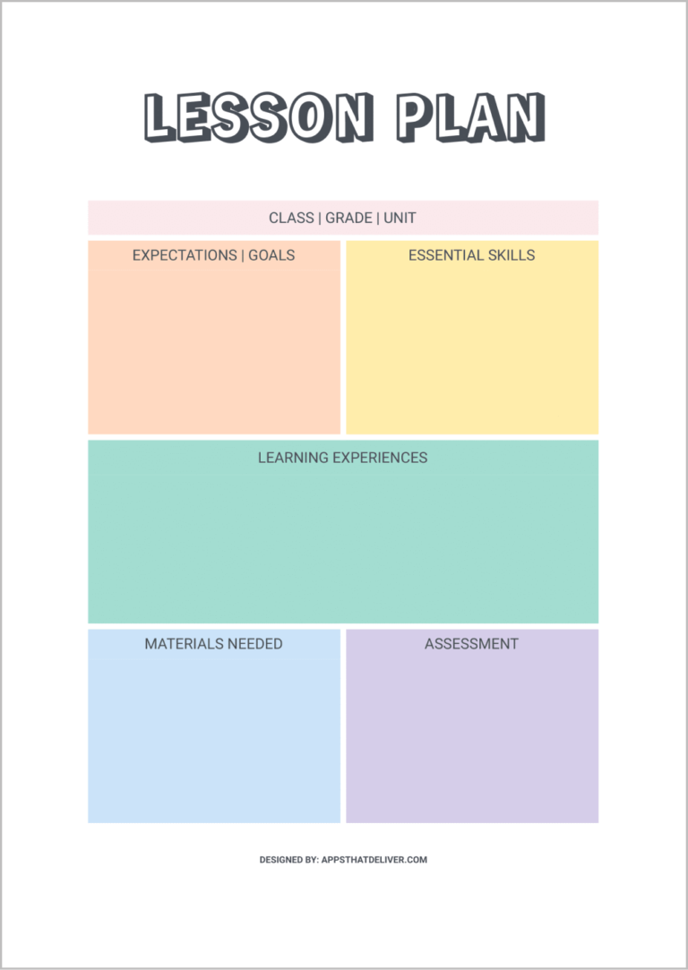 Lesson Plan Template Google Docs [FREE!]