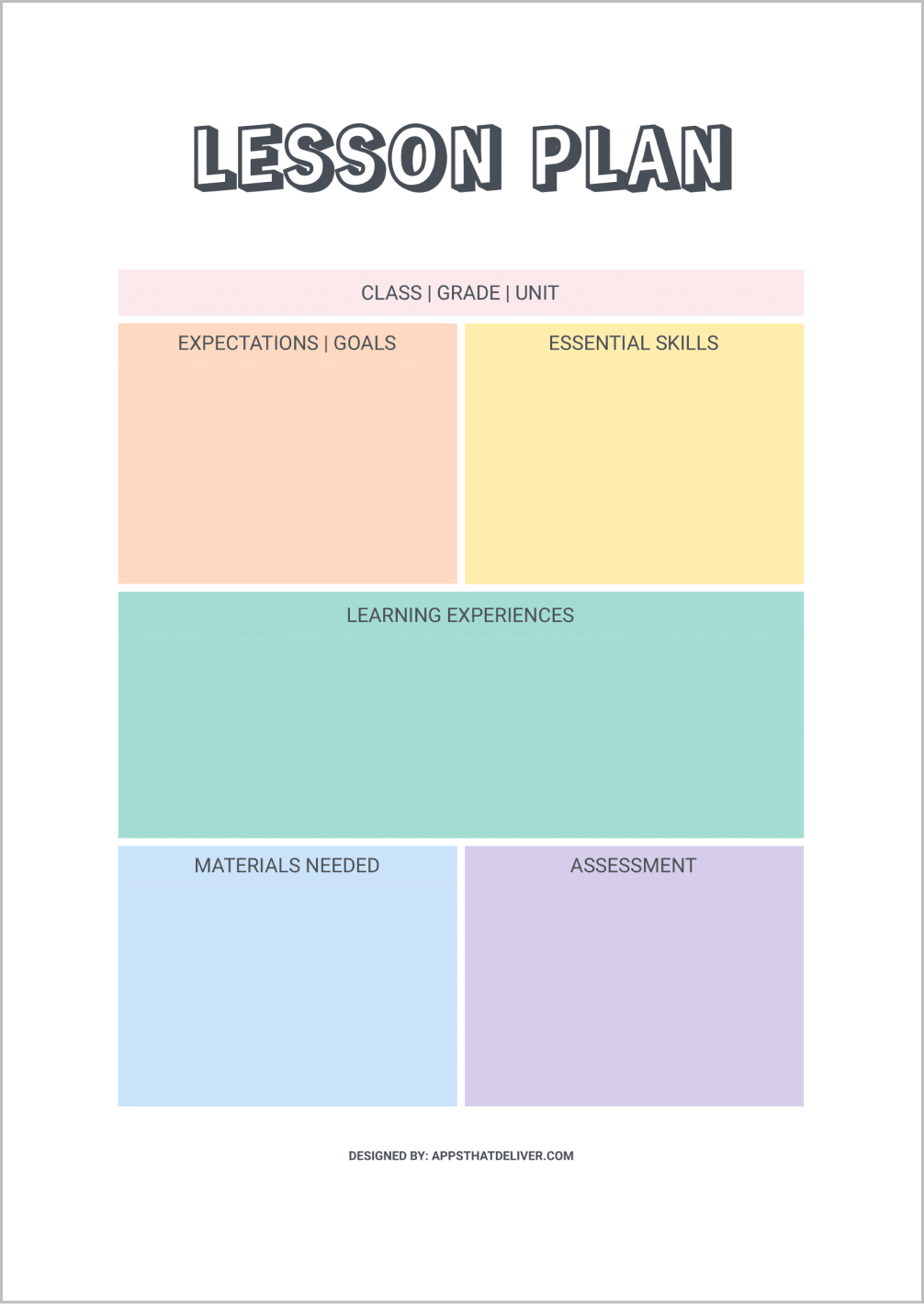 Lesson Plan Template Google Docs