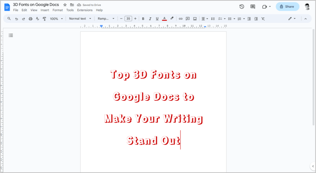 Top 3D Fonts on Google Docs to Make Your Writing Stand Out