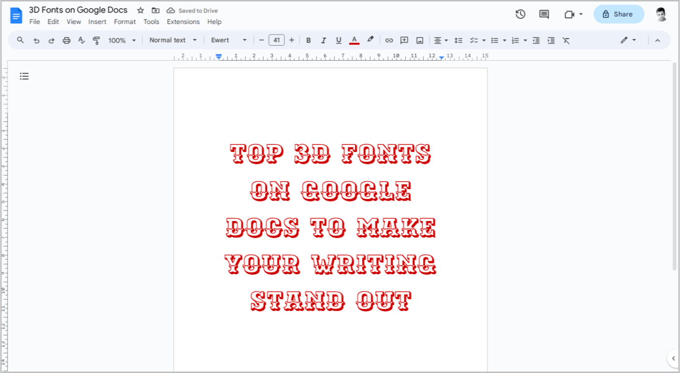 Top 3D Fonts on Google Docs to Make Your Writing Stand Out