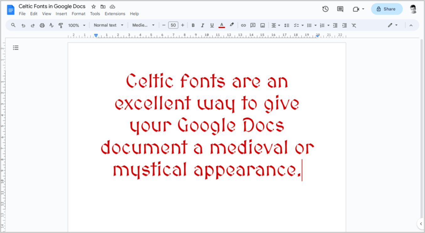 Elevate Your Google Docs with the Timeless Beauty of Celtic Fonts