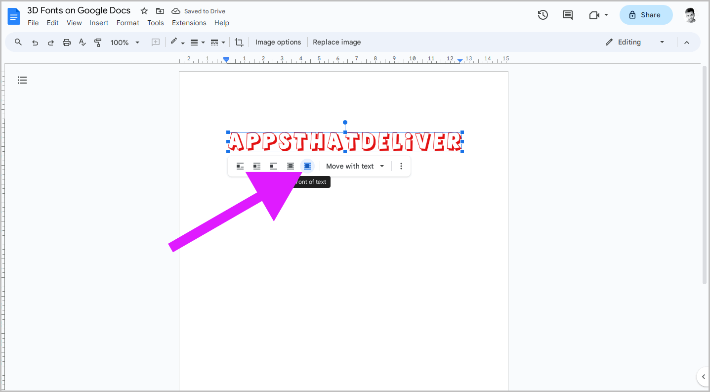 How to Add More 3D Text to Your Google Docs Document