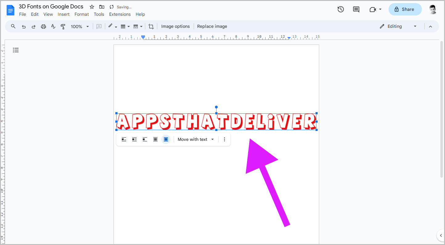 How to Add More 3D Text to Your Google Docs Document