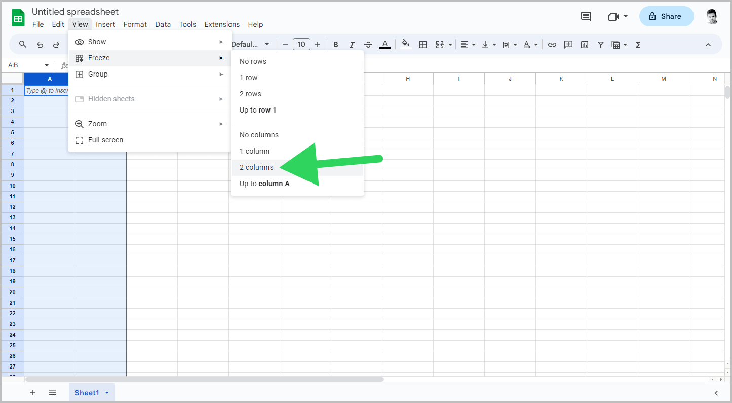 How to Freeze 3 Columns in Google Sheets