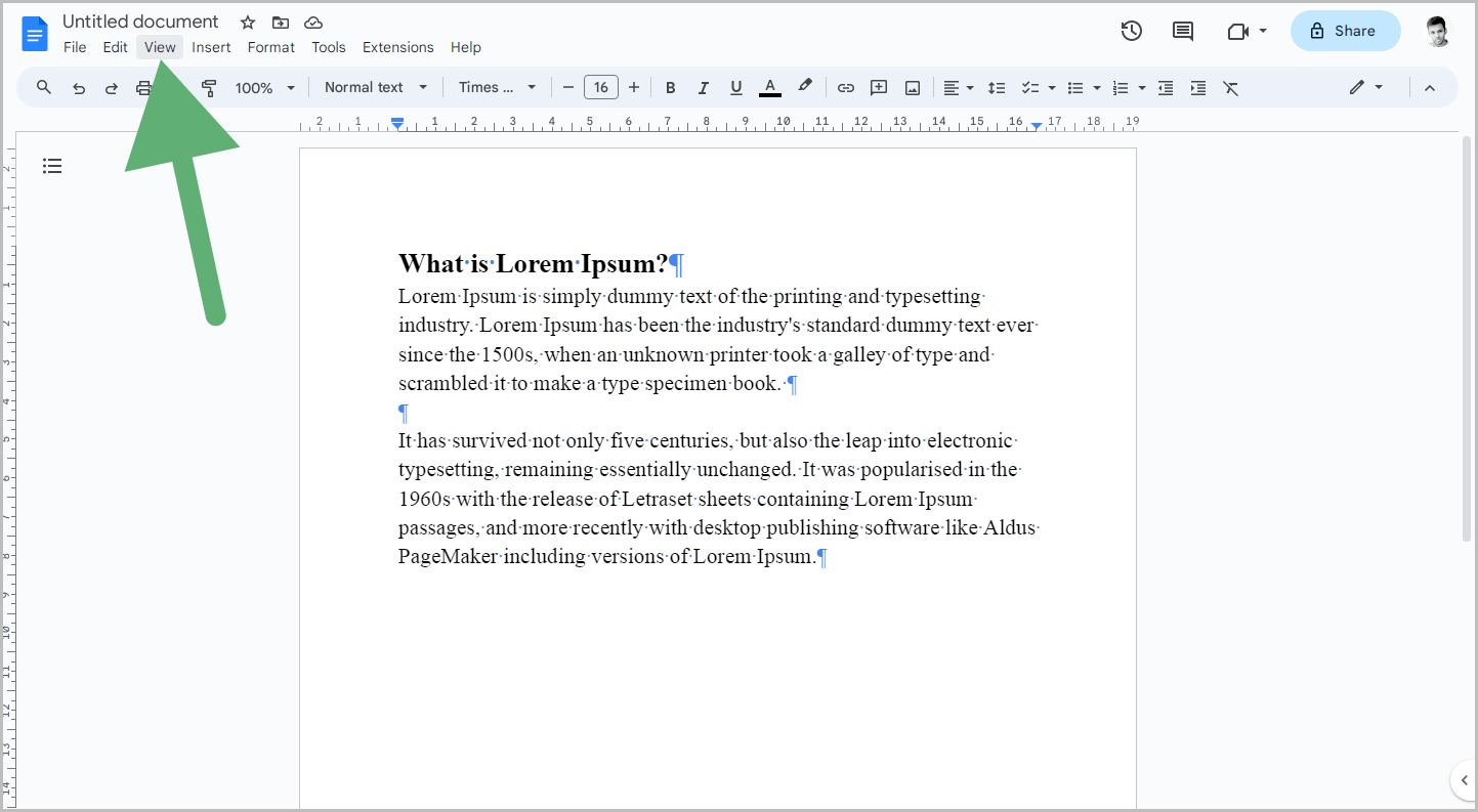 How to Remove Paragraph Symbols in Google Docs