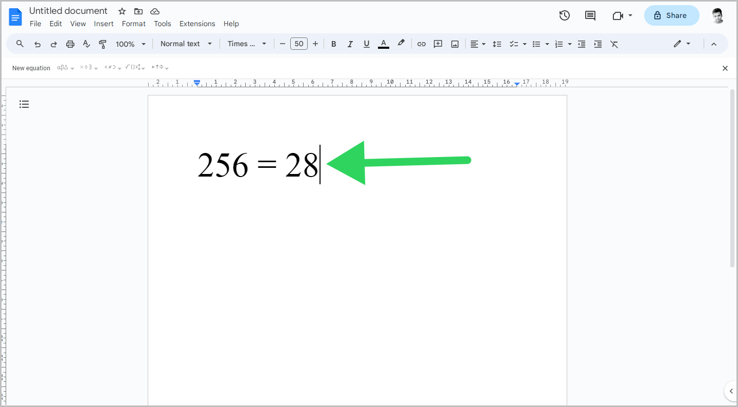 How to Write Exponents in Google Docs