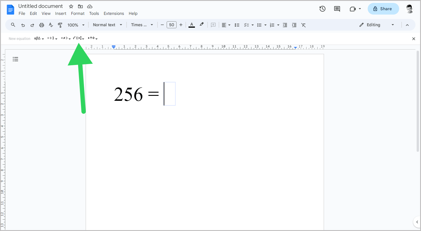 How to Write Exponents in Google Docs