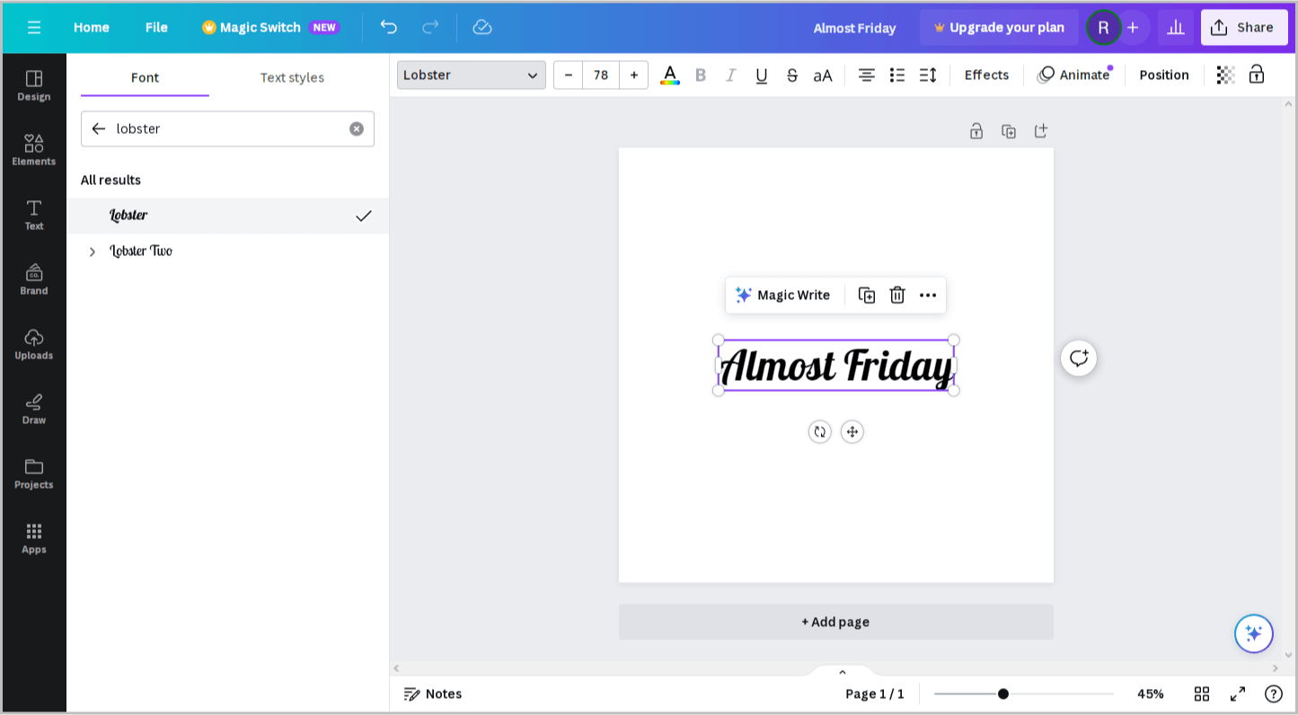 Almost Friday Font Canva