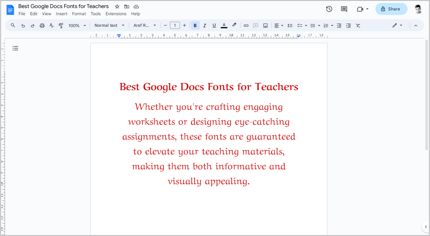 Best Google Docs Fonts for Teachers