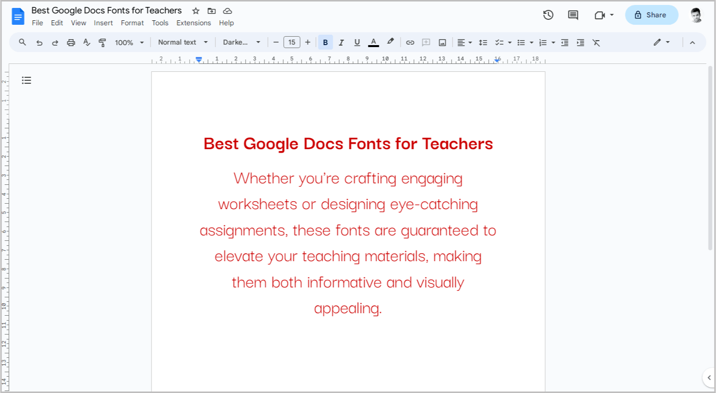 Best Google Docs Fonts for Teachers