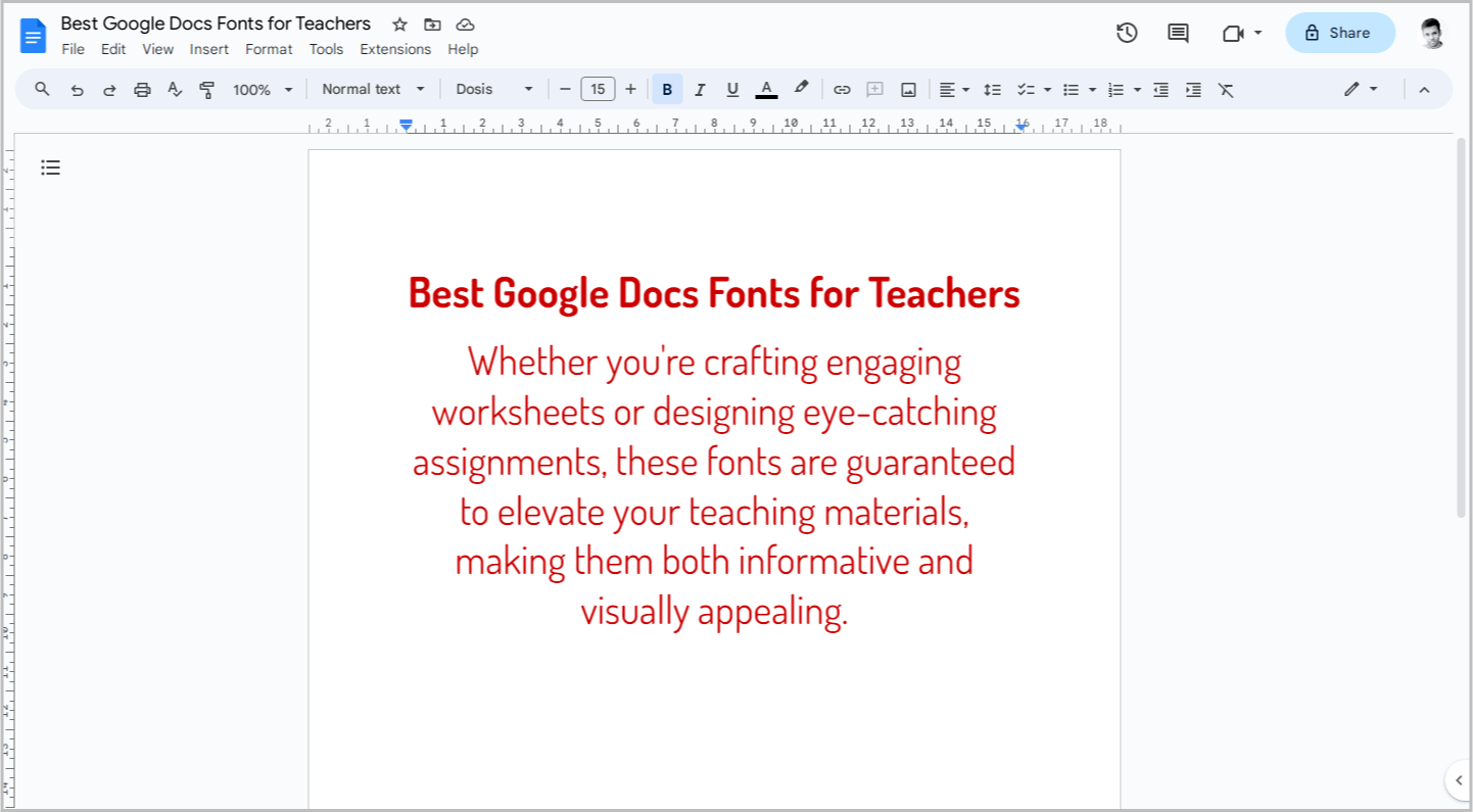 Best Google Docs Fonts for Teachers