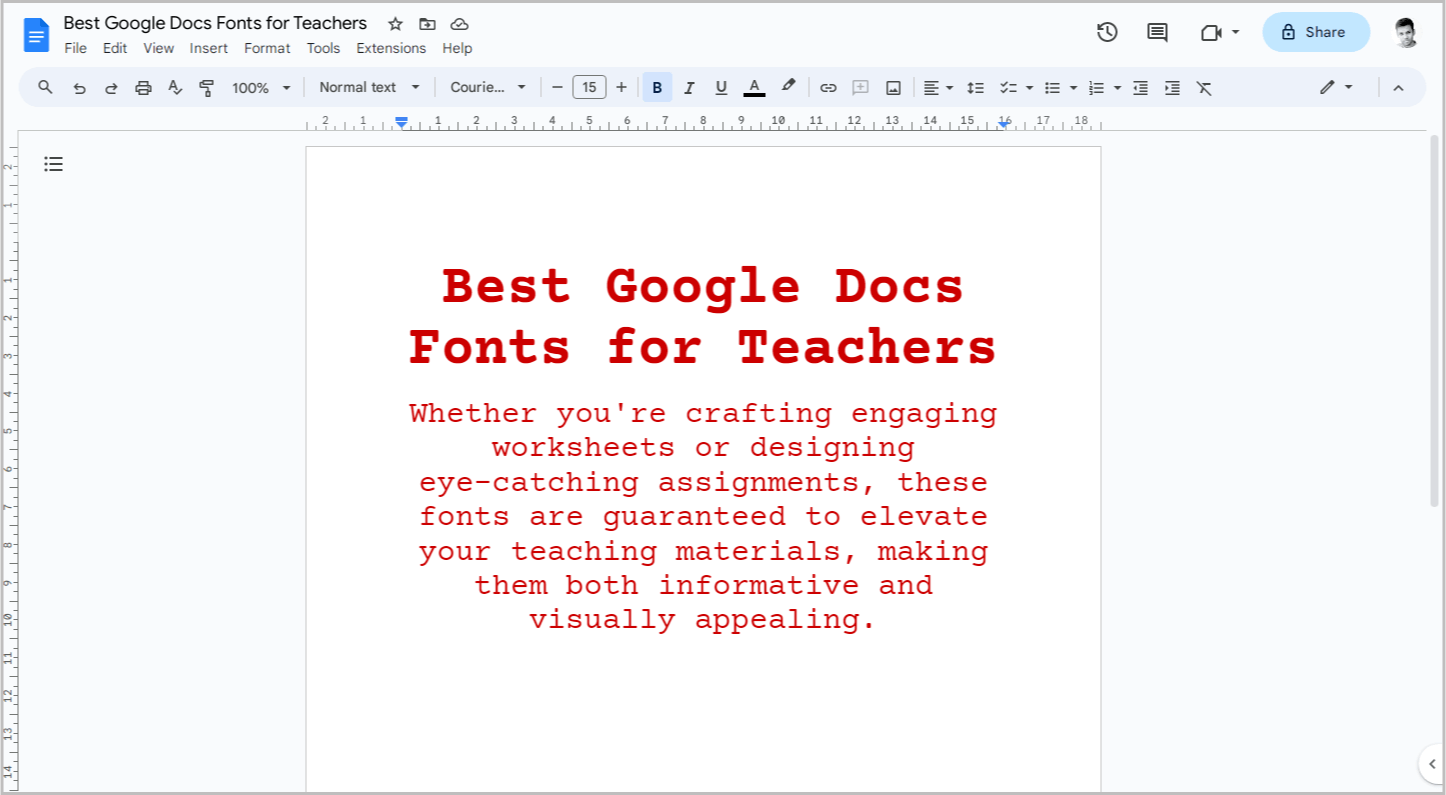 Best Google Docs Fonts for Teachers