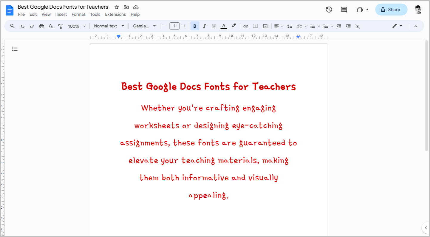 Best Google Docs Fonts for Teachers