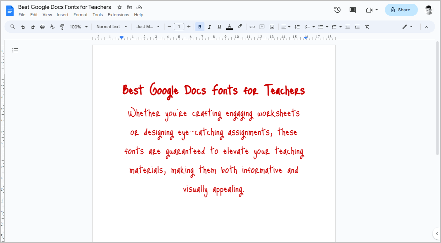 Best Google Docs Fonts for Teachers