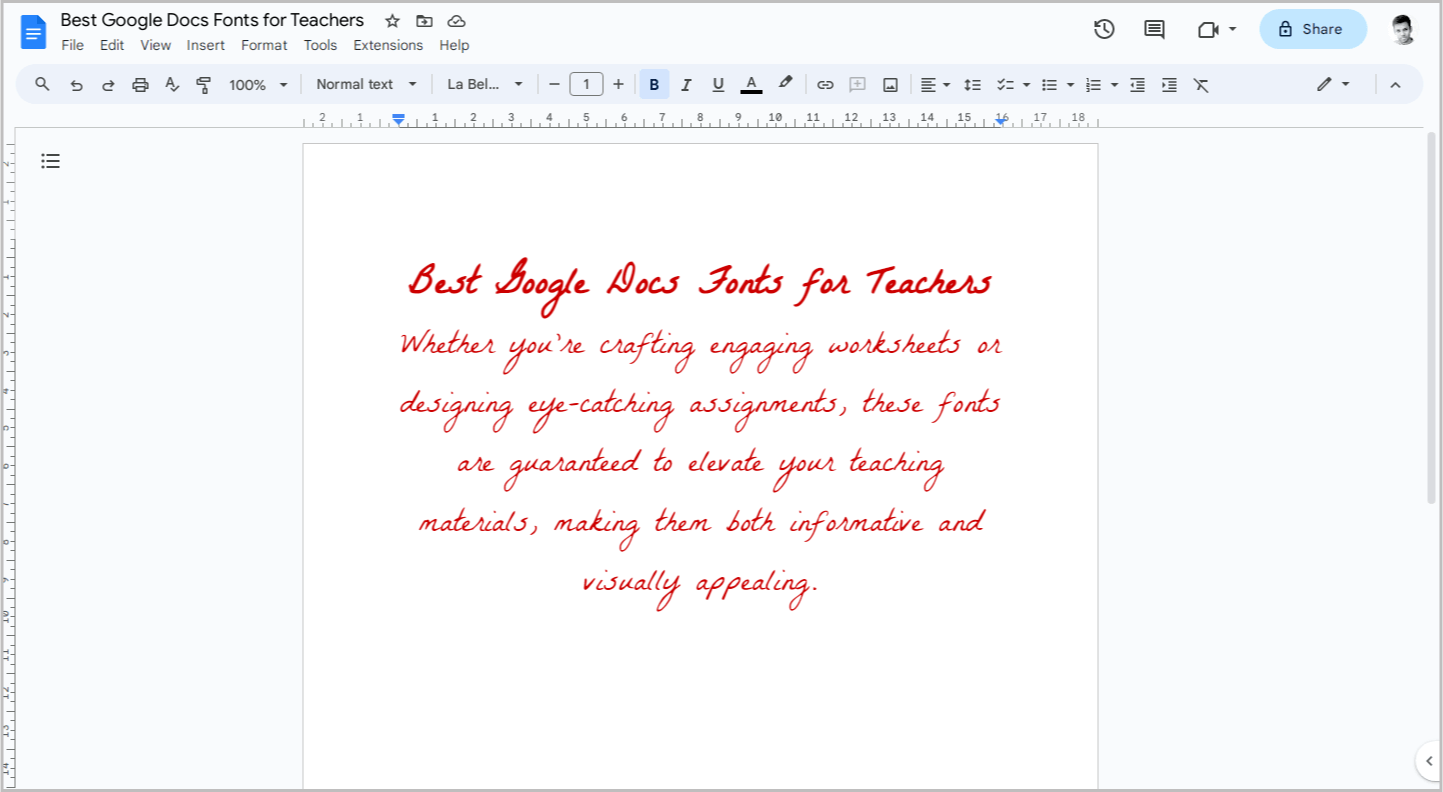 Best Google Docs Fonts for Teachers