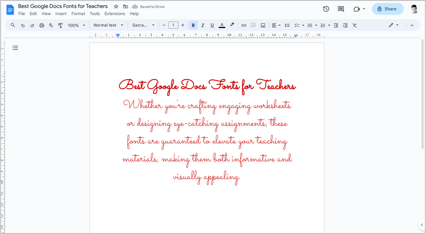 Best Google Docs Fonts for Teachers