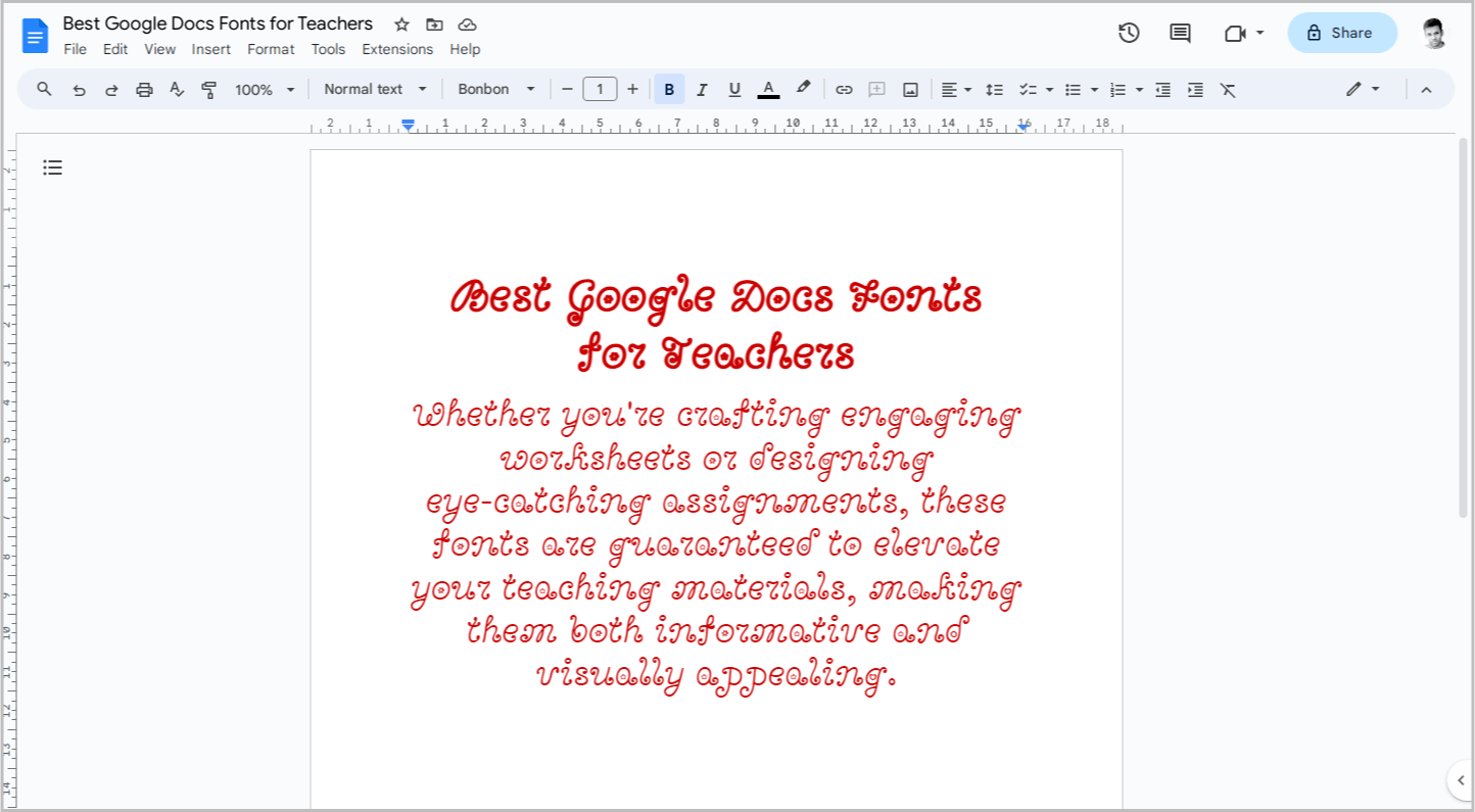 Best Google Docs Fonts for Teachers