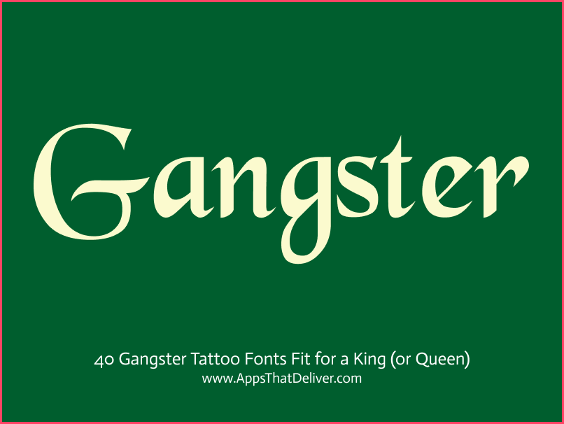 Calligraphy Gangster Tattoo Fonts