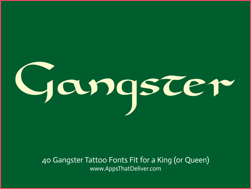 Calligraphy Gangster Tattoo Fonts