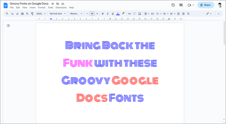 Bring Back the Funk with these Groovy Google Docs Fonts