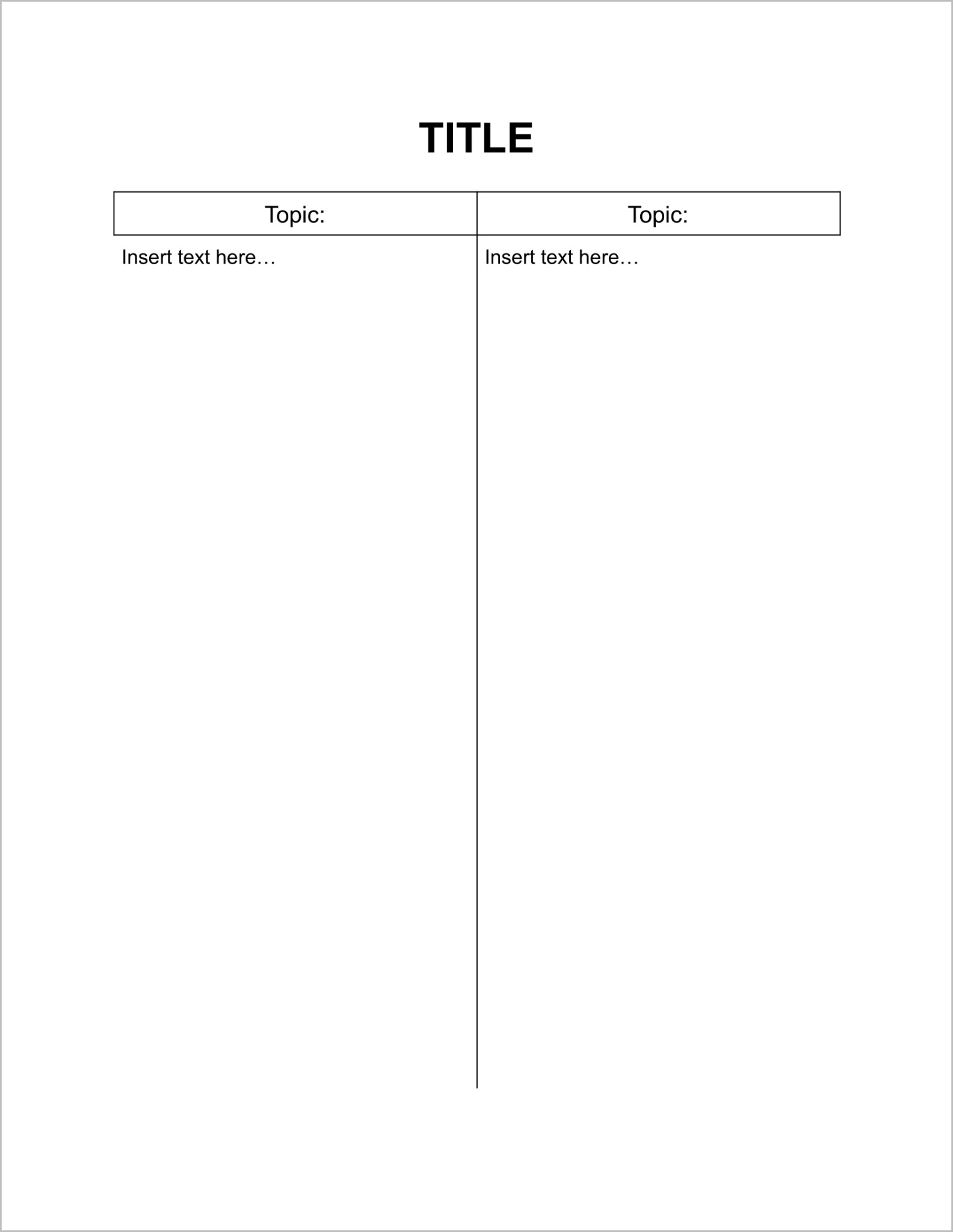 How To Make A T-chart In Google Docs (4 Free Templates)