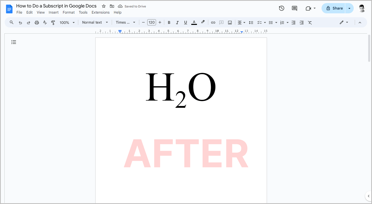 How to Do a Subscript in Google Docs