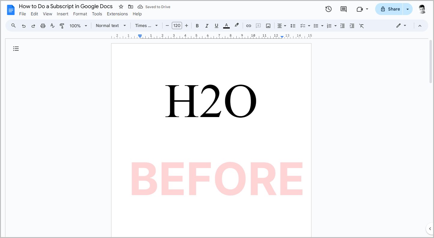 How to Do a Subscript in Google Docs